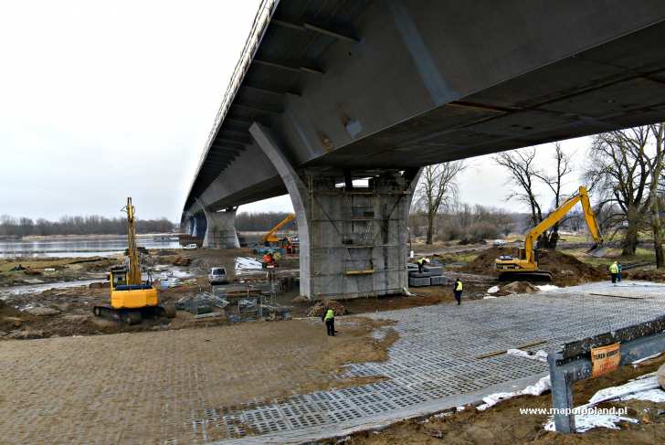 Budowa mostu na Wiśle 12.02.2015 r. - Solec nad Wisłą