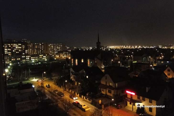 Osiedle Muchobór Mały nocą - Wrocław